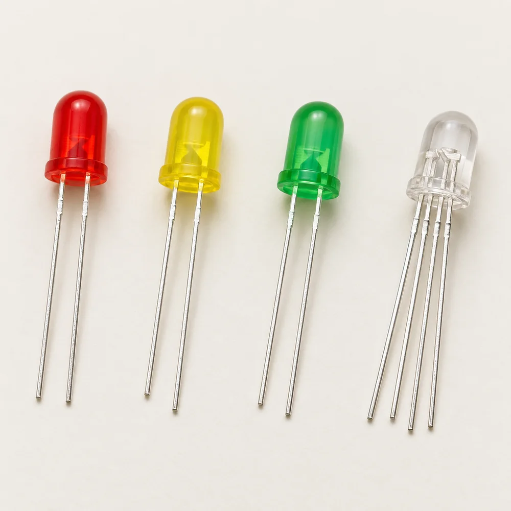 LEDs — red, yellow, green and RGB